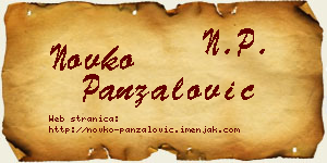 Novko Panzalović vizit kartica